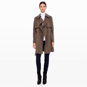 Club Monaco Soft Olive Trench Coat Raincoat Overcoat